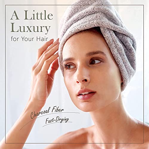 myHomeBody Quick Drying Hair Towel Wrap Turban - Gray