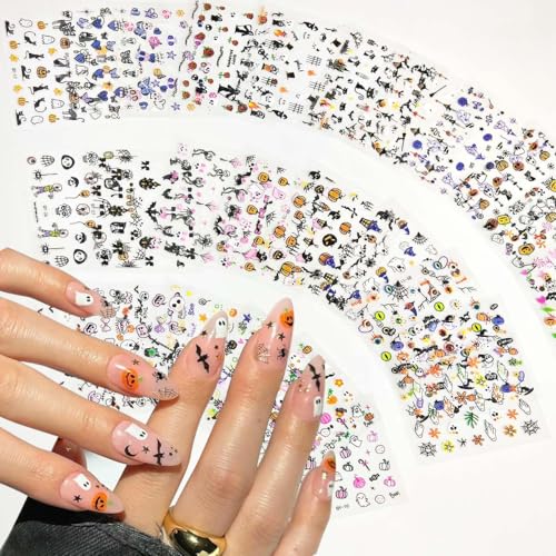 Halloween Nail Stickers - 30 Sheets of 3D Designs for Kids & Adults