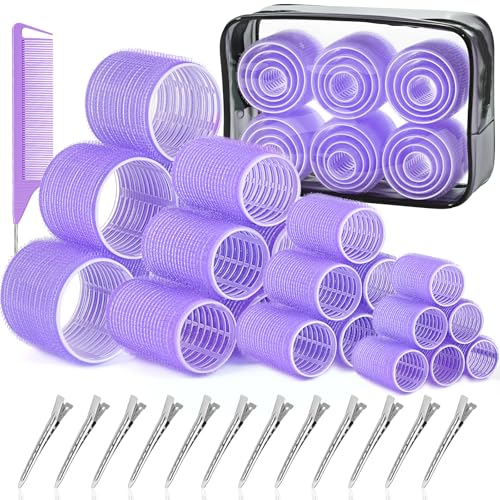 IKOCO 38-Piece Self-Grip Hair Roller Set with Clips, Comb & Travel Bag