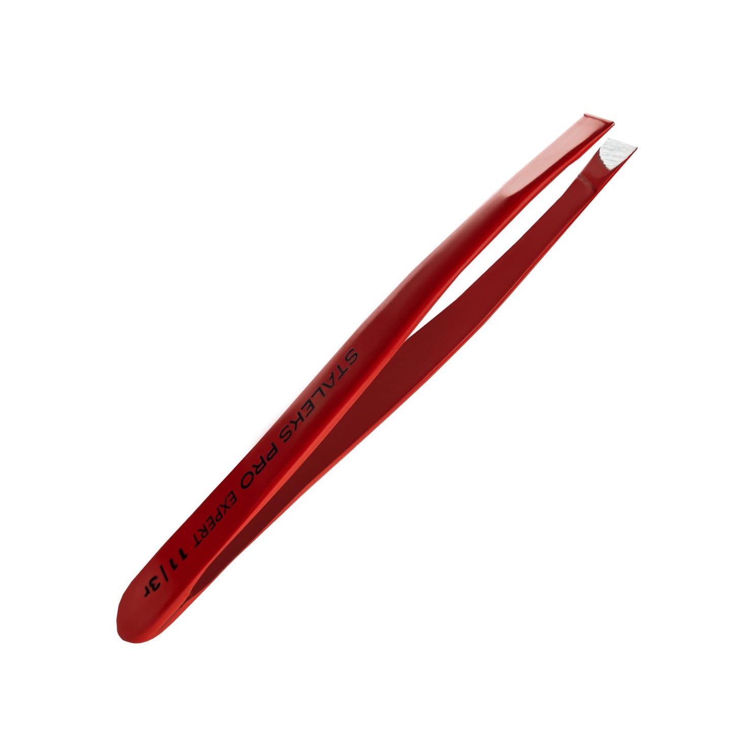 STALEKS PRO Expert 11 Type 3r Professional Eyebrow Tweezers (Red) – Wide Beveled Stainless Steel for Thick Brows & Effective Hair Removal