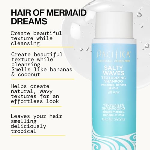 Pacifica Salty Waves Shampoo & Conditioner Set for Voluminous Beachy Hair