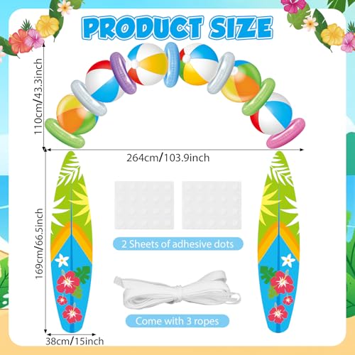 Summer Beach Ball Surfboard Banner for Tropical Parties