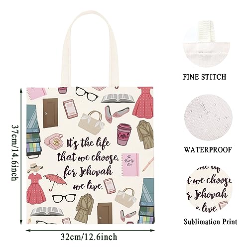 WCGXKO We Live Tote - Jehovah Witness Gift Canvas Shopping Bag