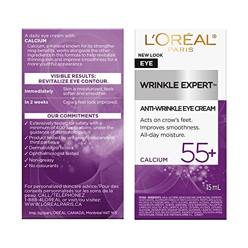 L'Oreal Paris Wrinkle Expert 55+ Anti-Wrinkle Eye Cream, 0.5 Oz