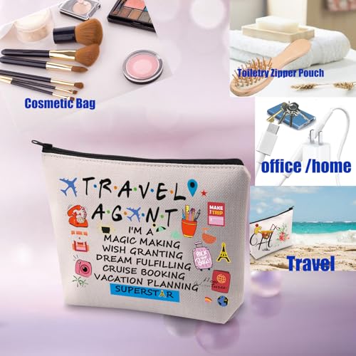 PXTIDY Beige Travel Makeup Bag - Waterproof Cosmetic Pouch
