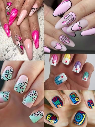 Kalolary 12-Color 3D Nail Art Pens Set for Creative Designs