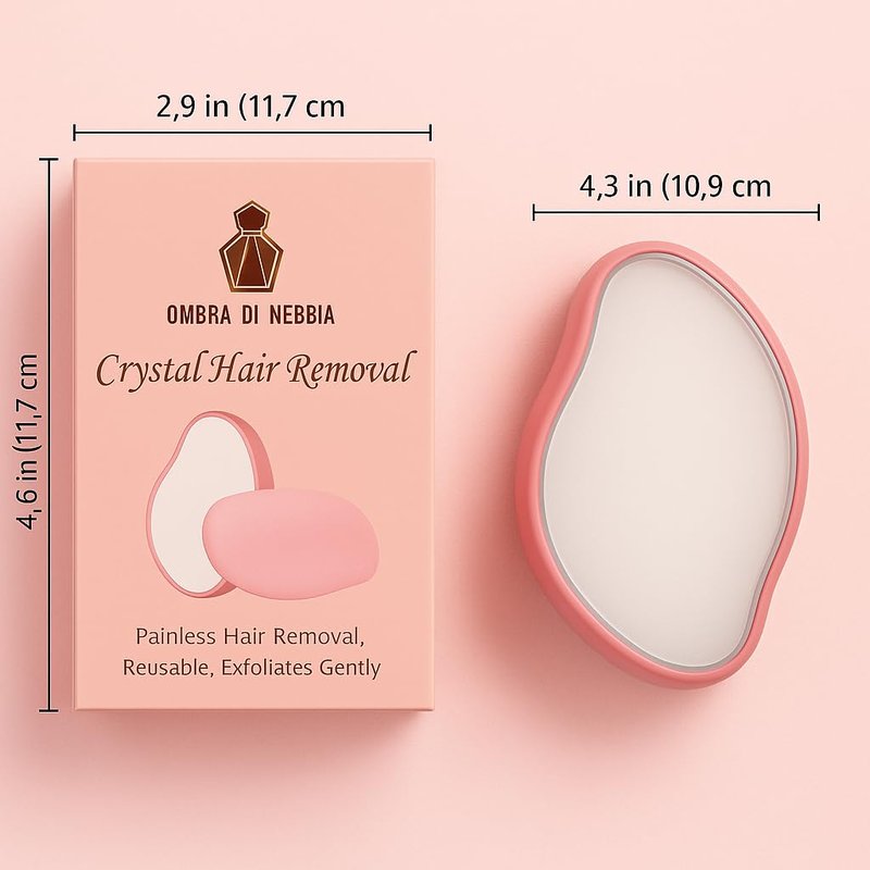 Ombra Di Nebbia Crystal Hair Eraser – Reusable Nano-Glass Hair Remover & Exfoliator for Smooth Skin | Painless Hair Removal Tool for Men & Women – Ideal for Leg, Body, and Back Hair Removal