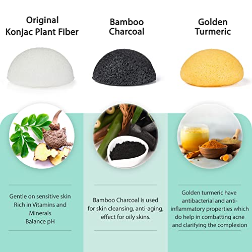 PureSOL Konjac Facial Sponge - Eco-Friendly Exfoliating Cleanser