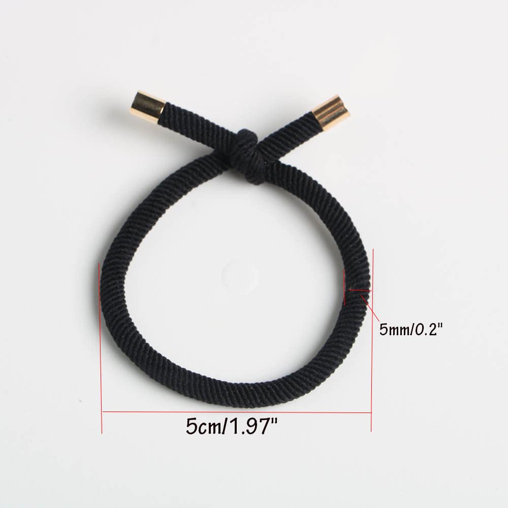 Elastic Hair Ties - Stretchy Rubber Bands for Women | Pack of 12 Black Ponytail Holders