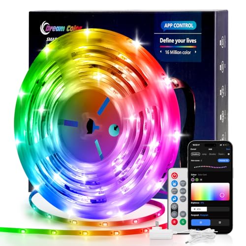 Smart RGB+IC LED Strip Lights 16.4ft with App Control & Music Sync