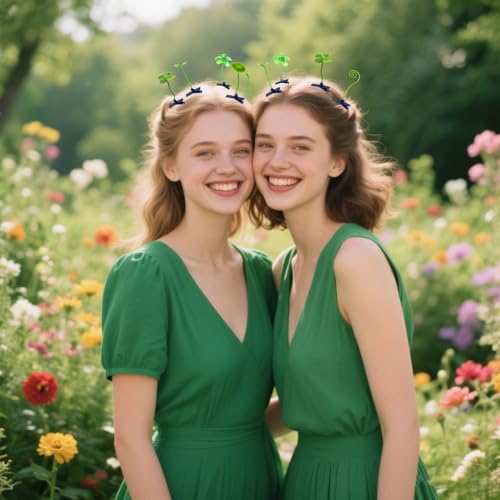 Green 100 Pcs Bean Sprout Hair Clips Rave Plant Hair Accessories for Women & Kids