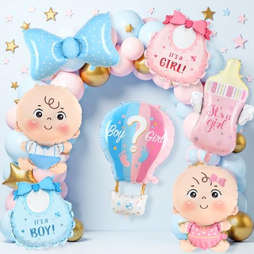 Gender Reveal Balloon Decoration Set - 9 Pcs with Boy & Girl Balloons