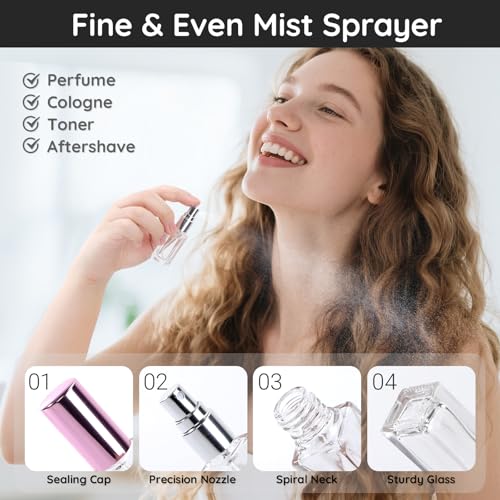 Segbeauty 20pcs Mini Glass Spray Bottles 5ml - Travel Atomizer