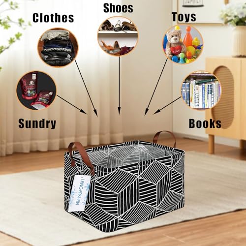 Rectangular Collapsible Storage Basket - Black Diamond Organizer