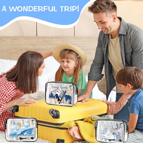 6Pcs Alaska Cruise Makeup Bags - Waterproof PVC Travel Set