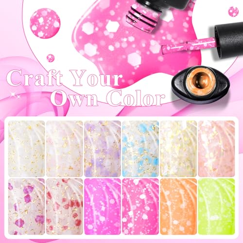 MTSSII 18-Piece Reflective Glitter Gel Nail Polish Set - UV LED Nail Art Kit