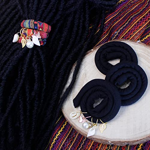 3-Piece Spiral Dreadlock Hair Tie Set - 16-Inch Bendable Ponytail Holder