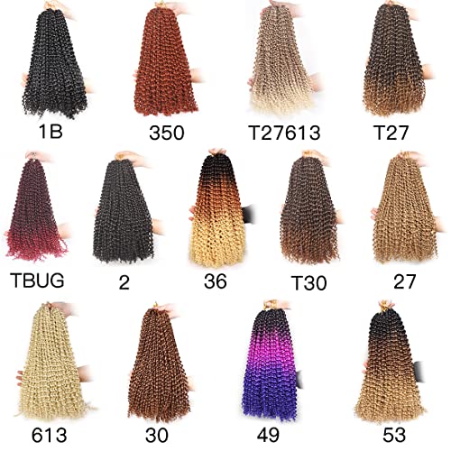 Leeven 18 Inch Passion Twist Crochet Hair 1B# - 7 Strands Water Wave for Butterfly Locs
