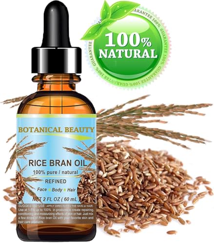 Rice Bran Oil 100% Pure Cold Pressed Carrier Oil 2 Fl Oz