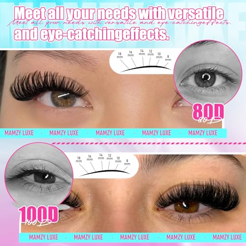 Mamzy 608Pcs Fluffy Lash Clusters Kit - 80D & 100D Wispy Lashes