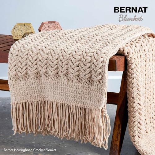 Bernat Blanket Yarn - Light Teal, 300g Soft Chenille Yarn