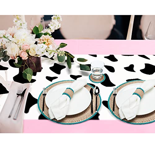 3 Pack Cow Print Disposable Tablecloths, 54x108 Inch for Parties