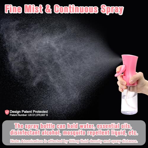 Milukon Fine Mist Spray Bottle - 6.8oz Refillable for Hair & Skincare