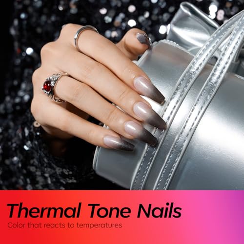 Modelones Glitter Gel Nail Polish Set - Color Changing 6 Shades