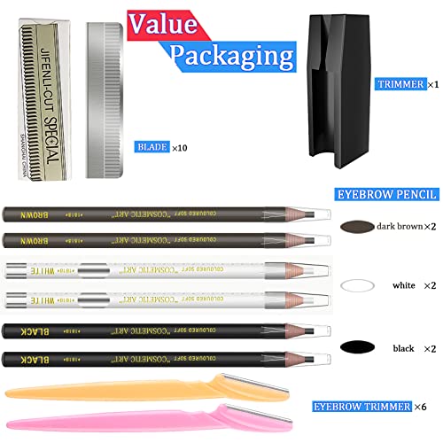 KAIQIKAIXI 6Pcs Waterproof Multicolor Eyebrow Pencil Set for Filling & Outlining – Colour
