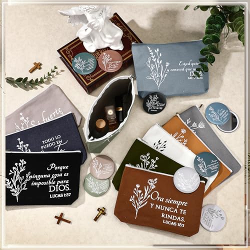Kacctyen 10 Sets Boho Color Spanish Christian Gifts - Makeup Bags & Mirrors