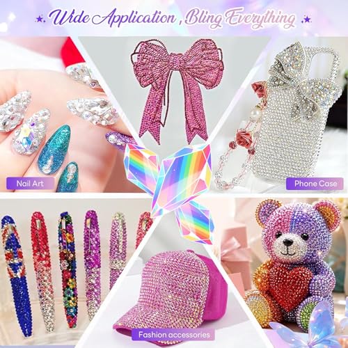 35000Pcs Resin Jelly Rhinestone Bedazzler Kit with Glue and Tools