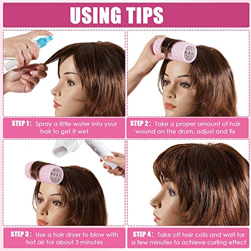WILLBOND 8 Pcs Jumbo Aluminum Core Self-Grip Hair Rollers - 2 Inch