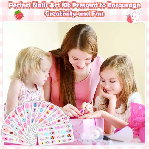 288-Piece Kids Press-On Fake Nails Set for Girls, Ages 8-12
