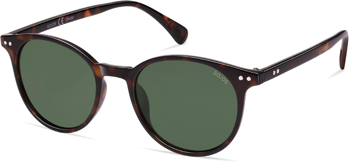 SOJOS Small Round Polarized Sunglasses for Women & Men - Vintage UV400 Protection