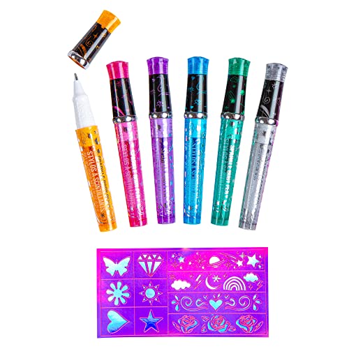 Fashion Angels Sparkle Tats Body Art Set – 6 Washable Tattoo Markers