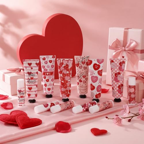 Demissle 12-Piece Hand Cream and Lip Balm Gift Set - Valentine Party Favors