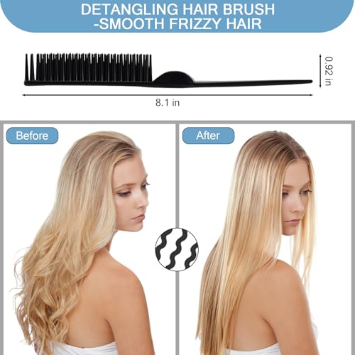 SIMPOR 3-Row Hair Comb for Detangling & Styling - Black
