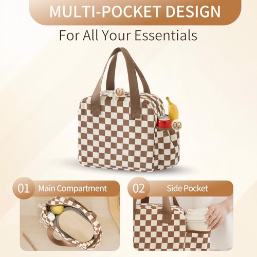SODEER Insulated Corduroy Lunch Bag - Leakproof Cooler for Adults