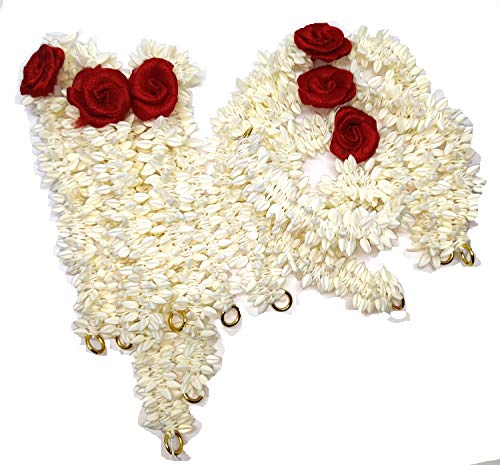 Pretty Charming Artificial Hair Gajra with Red Flower - Set of 6