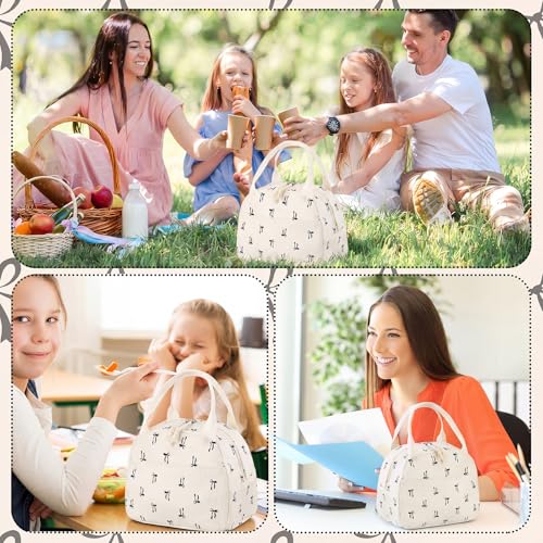 Dansydaisy Black Bow Insulated Lunch Bag - Cute Corduroy Tote
