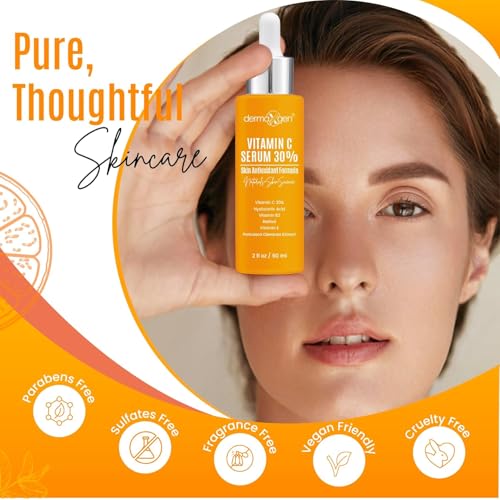 Vitamin C Serum with Hyaluronic Acid & Retinol - Organic Anti-Aging Face Treatment, 2 Fl Oz