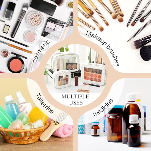 4-Piece Clear Makeup Bag Set - Waterproof Travel Cosmetic & Toiletry Case