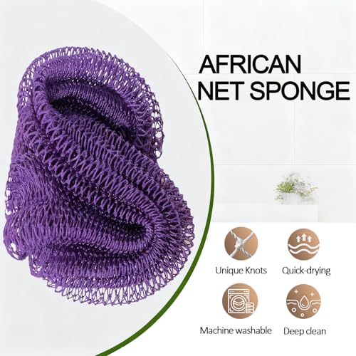 Authentic African Net Sponge Set - Exfoliating Bath Scrubber for All Skin Types