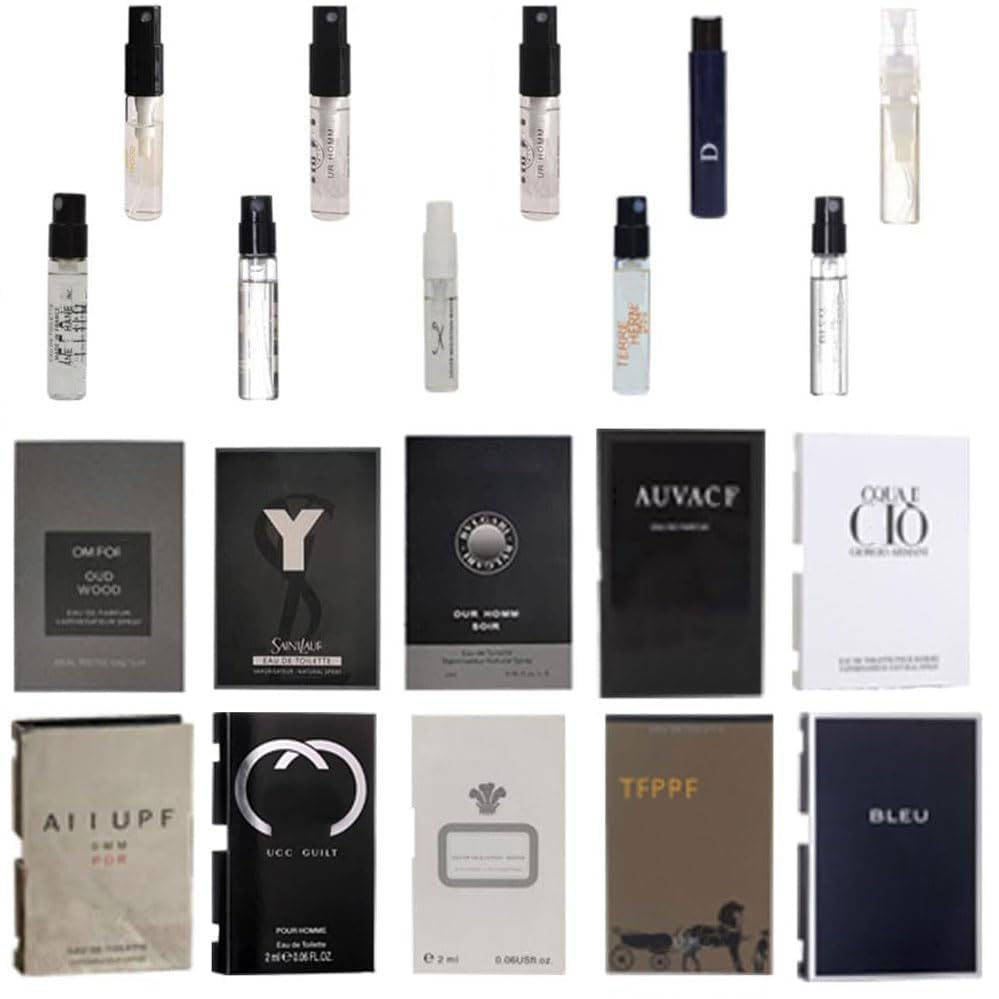 Men's Cologne Sampler Set - 10 Designer Fragrance Vials for Every Occasion | Mini Gift Set