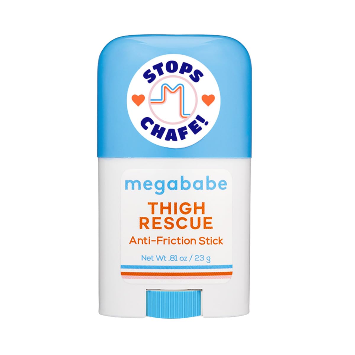 Megababe Thigh Rescue Anti-Chafe Stick Mini | Travel size, great for on-the-go | Vacation and Hot Weather Essential | Prevents skin chafe & irritation | Thighs, bra-lines & more | 0.81 oz (Pack of 1)