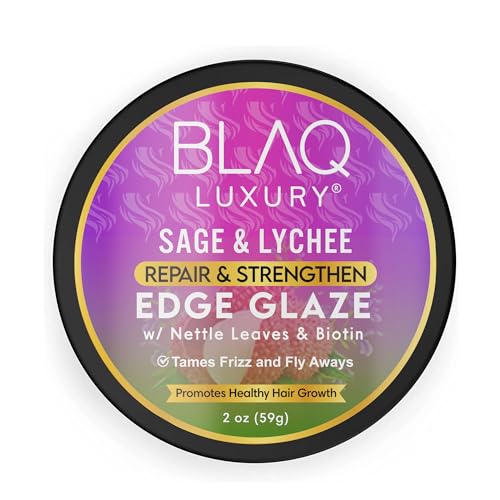 Blaq Luxury Sage & Lychee Repair & Strengthen Edge Glaze 2oz - Nourishing Hair Protectant