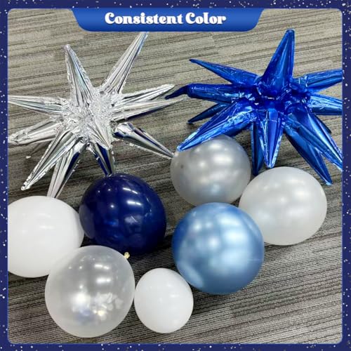 Blue Silver Balloon Garland Arch Kit - 140Pcs for Celebrations