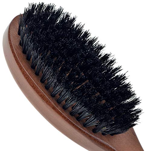 Giorgio Murai Firm Oval Cherrywood Facial & Beard Brush - Exfoliating Boar Bristle