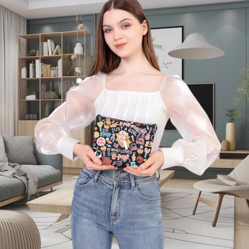 K-Pop Makeup Bag - Just A Girl Who Loves K-Pop Cosmetic Travel Pouch