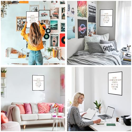 Motivational Classroom Poster - Every Accomplishment Starts With The Decision, Unframed 13" x 17"